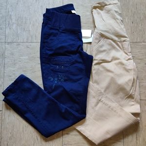 2 Pairs Motherhood Maternity Pants XS